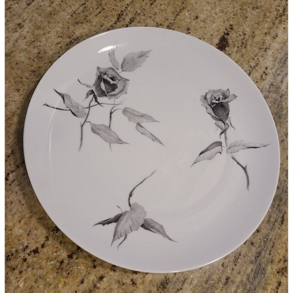 Rosenthal Continental JET ROSE 10.5" Dinner Plate Raymond Loewy Gray Rose - Picture 1 of 8